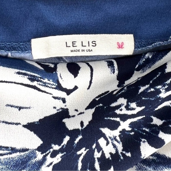 LE Lis Blue and White Floral Maxi Skirt, Size Large - Picture 4 of 5
